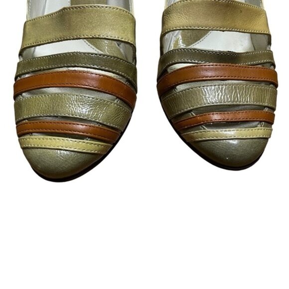 John Fluevog Blind Faith Mid Drew Heels Multicolored Shoes Women Size 8.5 - Picture 3 of 11